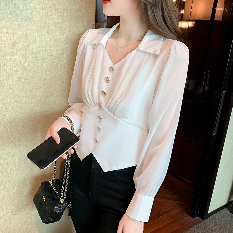 Women' Blouses Chiffon Shirt For Women Summer 2022 In White Long Sleeve Slim Fit Fashion Korean Top V-neck Casual Non Strech, Black
Women' Blouses Chiffon Shirt For Women Summer 2022 In White Long Sleeve Slim Fit Fashion Korean Top V-neck Casual Non Strech, Black