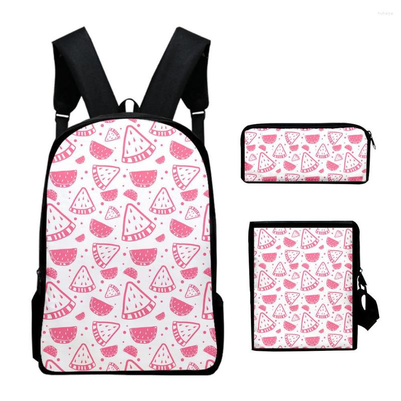 

Backpack Trendy Classic Fashion Fruit 3D Print 3pcs/Set Pupil School Bags Laptop Daypack Inclined Shoulder Bag Pencil Case