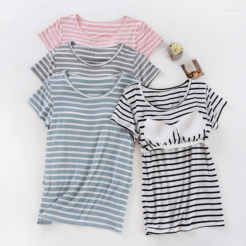 Women's Sleepwear Modal Short Sleeve Pajamas Women Summer Stripe Bra Free T-shirt Thin Home Sleep Tops Round Neck Night Wears Cozy Wear, Black
Women's Sleepwear Modal Short Sleeve Pajamas Women Summer Stripe Bra Free T-shirt Thin Home Sleep Tops Round Neck Night Wears Cozy Wear, Black