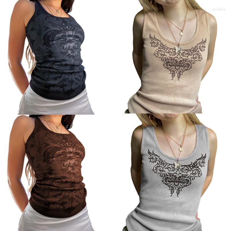 Women' Tanks Xingqing Graphic Print T Shirts Summer Sleeveless Round Neck Grunge Clothes Gothic Tee 2000s Aesthetic Knitted Tops Streetwear, As photo shows
Women' Tanks Xingqing Graphic Print T Shirts Summer Sleeveless Round Neck Grunge Clothes Gothic Tee 2000s Aesthetic Knitted Tops Streetwear, As photo shows