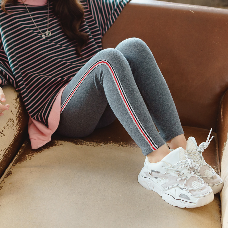 Leggings Tights 2 16 Years Pure Color Stripes For Girls Kids Teeagers Trousers Children Clothes Modal Black Pencil Pants 221203