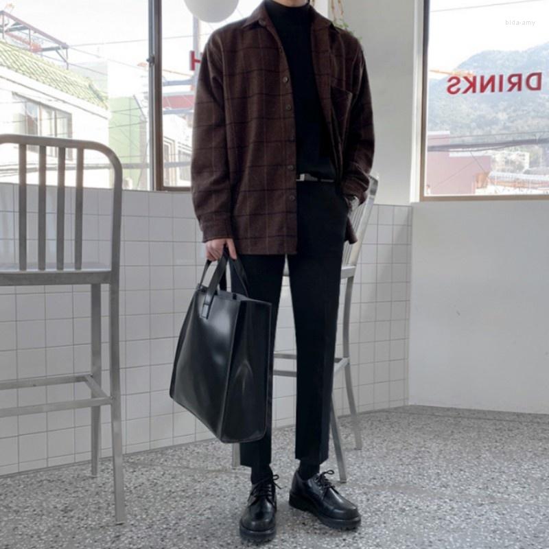 Men's Casual Shirts Winter Autumn Mens Shirt Vintage Single Breasted Turn-Down Collar Tops Harajuku Loose Fit Long Sleeve Plaid, Coffee
Men's Casual Shirts Winter Autumn Mens Shirt Vintage Single Breasted Turn-Down Collar Tops Harajuku Loose Fit Long Sleeve Plaid, Coffee