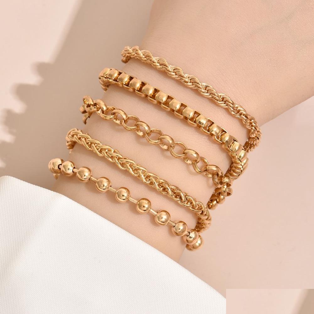 Charm Bracelets Bohemian Fashion Chain Bracelet Set Punk Hippop Chains Bracelets 5Pcs/Set Drop Delivery Jewelry Dh9A0
Charm Bracelets Bohemian Fashion Chain Bracelet Set Punk Hippop Chains Bracelets 5Pcs/Set Drop Delivery Jewelry Dh9A0