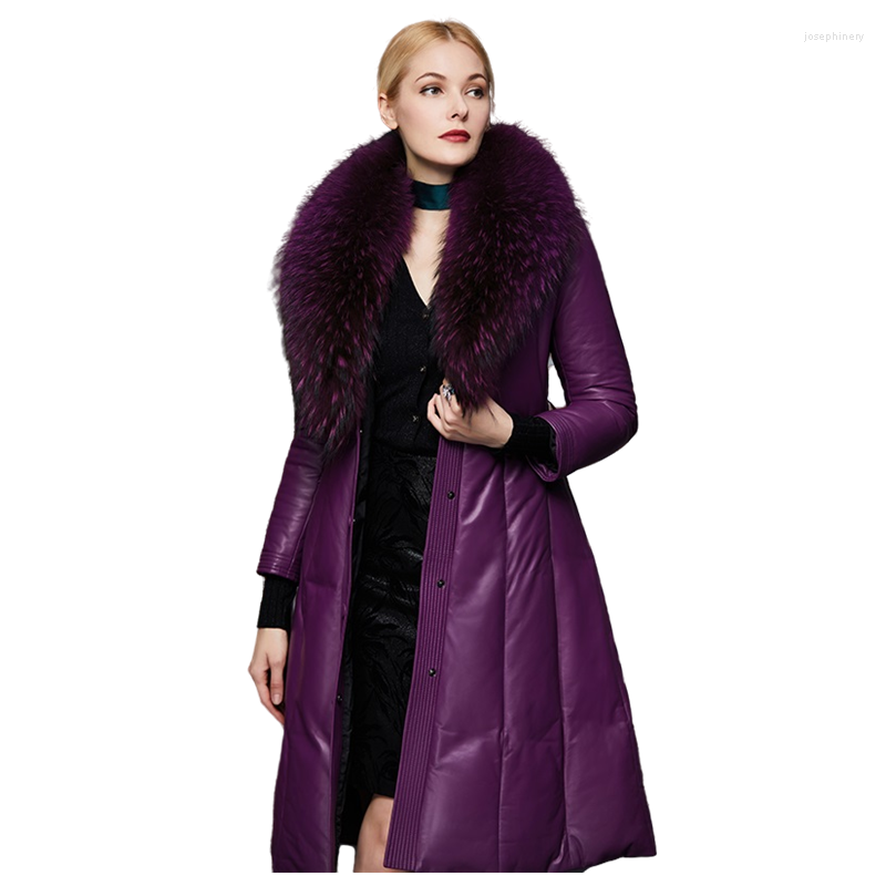 Women's Leather Luxury Medium Length Sheepskin Coat Elegant Lady Thickened Down Jacket Women Big Raccoon Fur Collar Genuine, Black
Women's Leather Luxury Medium Length Sheepskin Coat Elegant Lady Thickened Down Jacket Women Big Raccoon Fur Collar Genuine, Black