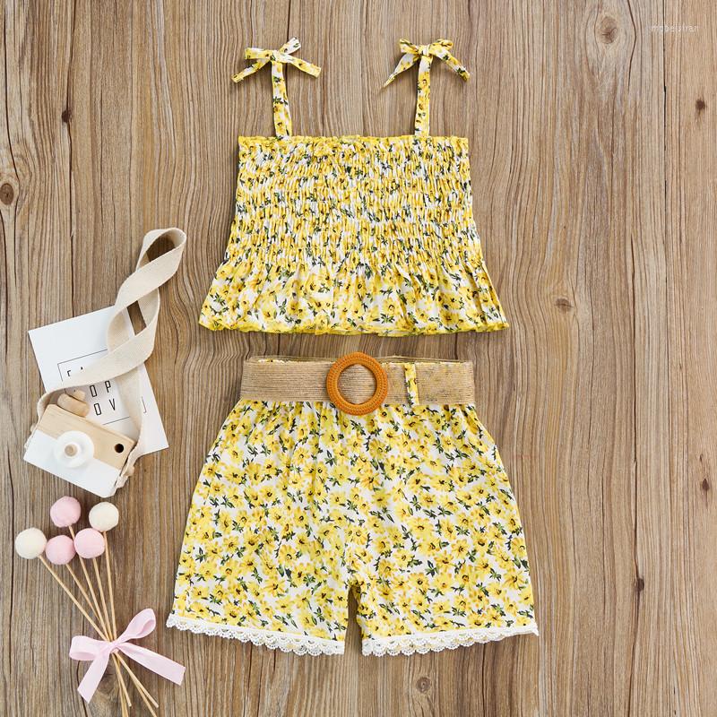 Clothing Sets 1-6 Years Girls Three Pieces Clothes Outfit Ruffle Floral Printed Sling Vest Lace Hem Shorts Belt Infant Summer Set, Picture shown
Clothing Sets 1-6 Years Girls Three Pieces Clothes Outfit Ruffle Floral Printed Sling Vest Lace Hem Shorts Belt Infant Summer Set, Picture shown