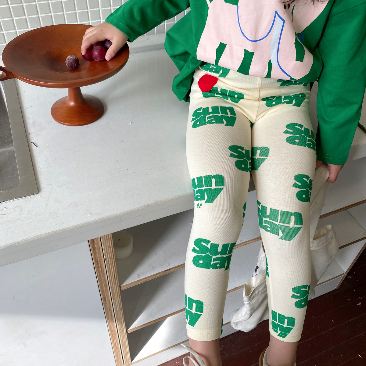 Leggings Tights Autumn baby girls letters printed leggings cotton elastic skinny pants 221203