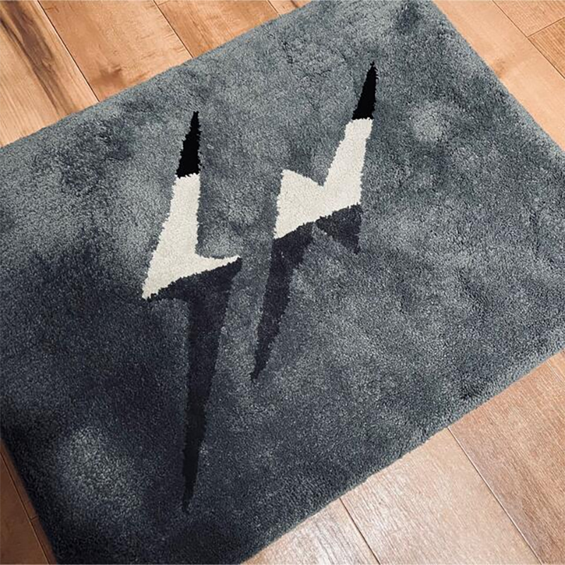Home Furnishings Art Carpet Poke Fragment INN Thunderbolt Project Classic Area Rug Handtufted Parlor Bedroom Playroom Hypebeast Trending Floor Mat Sup