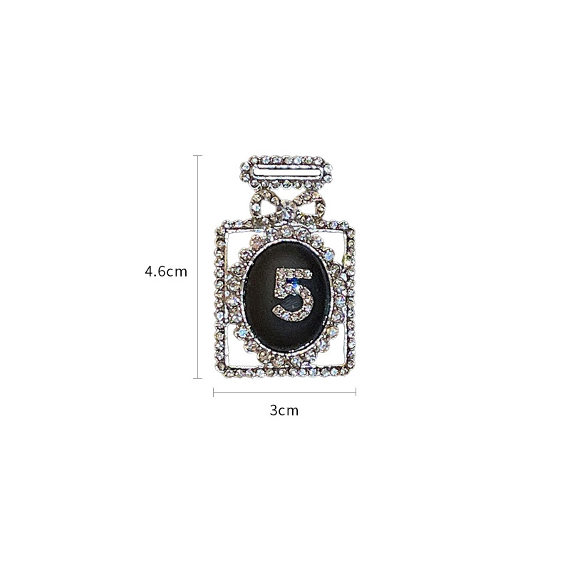 Sparkly Crystal NO5 Brooch Women Perfume Bottle NO5 Brooches Suit Lapel Pin for Gift Party