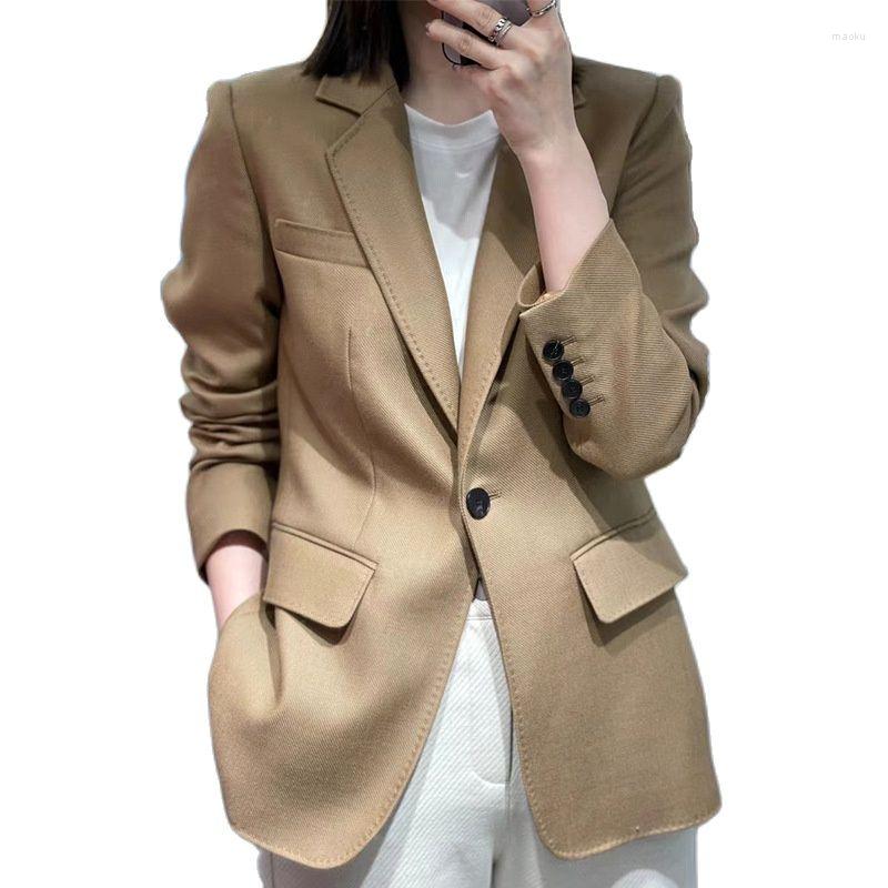 Women' Suits High-end Spring Wool Suit Jacket Women 2022 Autumn Slim White Female Classic One Button Small Khaki
Women' Suits High-end Spring Wool Suit Jacket Women 2022 Autumn Slim White Female Classic One Button Small Khaki