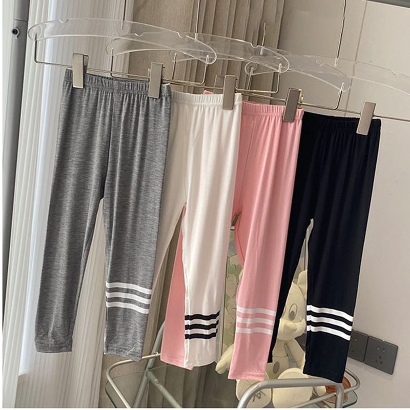 Leggings Tights 2 16 Years Pure Color Stripes For Girls Kids Teeagers Trousers Children Clothes Modal Black Pencil Pants 221203