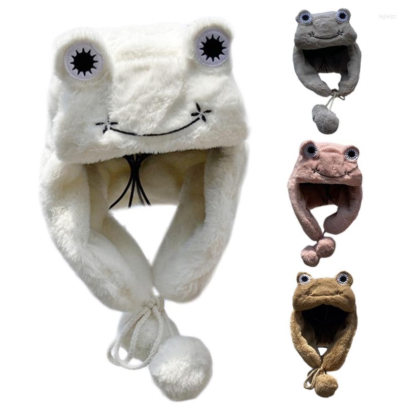 Berets Women Winter Cute Frog Eyes Fuzzy Plush Trapper Hat With Pompom Chin Strap Windproof Thermal Warm Beanies Earflap Cap
Berets Women Winter Cute Frog Eyes Fuzzy Plush Trapper Hat With Pompom Chin Strap Windproof Thermal Warm Beanies Earflap Cap