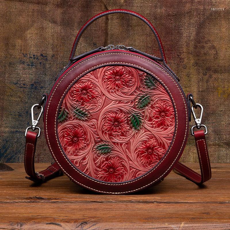 Evening Bags EUMOAN Leather Women's Handbag Vintage Top Layer Cow Skin Carvings Style Small Round Single Sho
Evening Bags EUMOAN Leather Women's Handbag Vintage Top Layer Cow Skin Carvings Style Small Round Single Sho