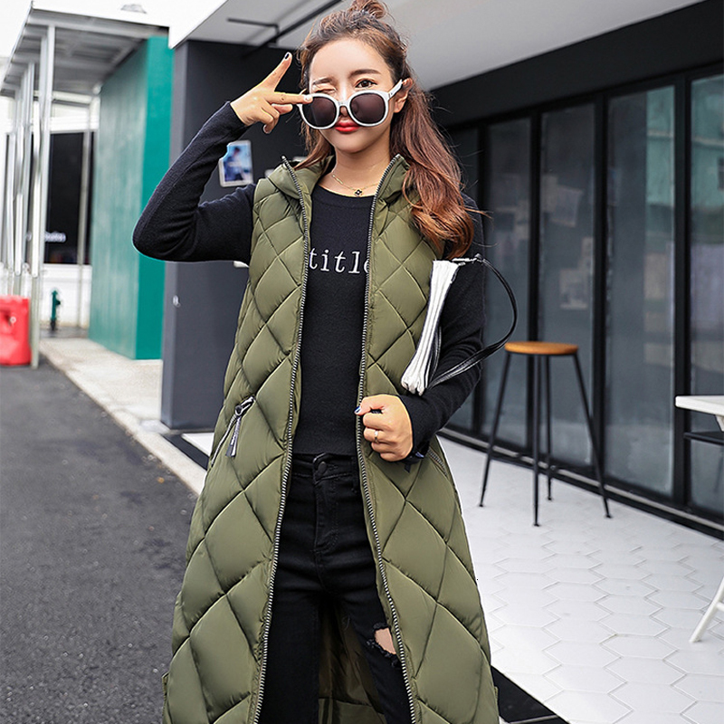 Women's Vests Women Long Sleeveless Vest Long Down Cotton Jacket Solid Korea Hooded Padded Vests Loose Females High Quality Casual Winter Coat 221202, Army green
Women's Vests Women Long Sleeveless Vest Long Down Cotton Jacket Solid Korea Hooded Padded Vests Loose Females High Quality Casual Winter Coat 221202, Army green