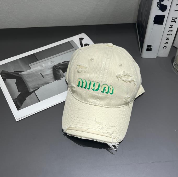Women's Letter Baseball Cap Summer New Men's Sun Protection Ripped Soft Top Fashion Hat Sun-Proof Peaked Cap