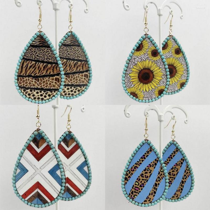 Dangle Earrings Serape Leopard Striped Wood Teardrop Statement Turquoise Bead Surround Brushstrokes PU Leather Rustic Jewelry Wholesale
Dangle Earrings Serape Leopard Striped Wood Teardrop Statement Turquoise Bead Surround Brushstrokes PU Leather Rustic Jewelry Wholesale