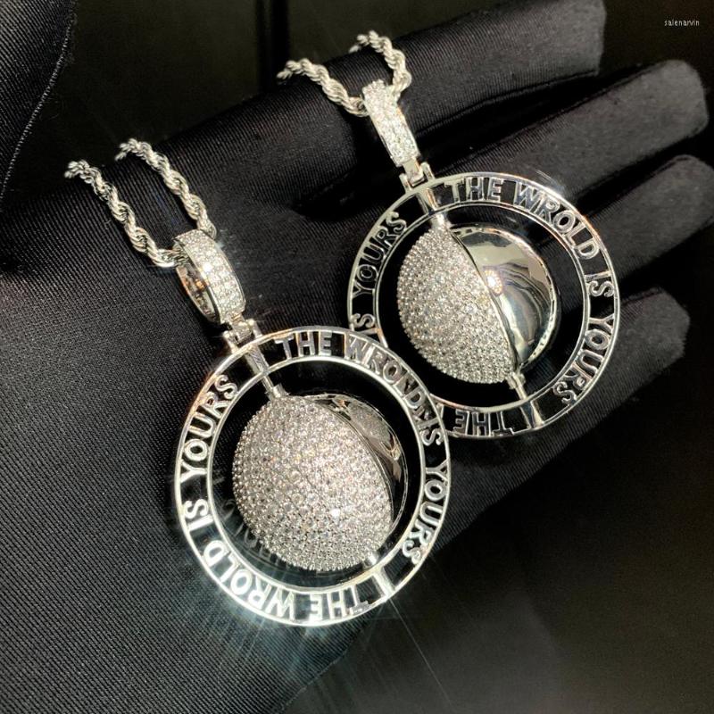 Chains Hip Hop The Wrold Is Yours Pendant Necklace Iced Out Bling Silver Color CZ Rotating Earth Charm Fashion Mens Women Jewelry
Chains Hip Hop The Wrold Is Yours Pendant Necklace Iced Out Bling Silver Color CZ Rotating Earth Charm Fashion Mens Women Jewelry