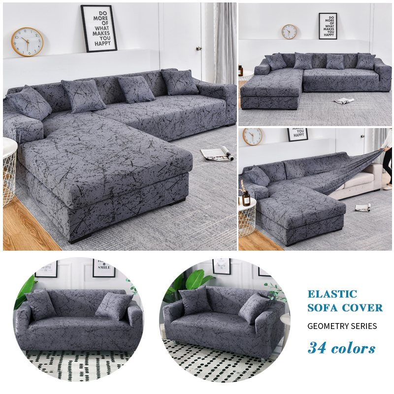 Chair Covers Elastic Sofa for Living Room Geometric Couch Pets Corner L Shaped Chaise Longue Slipcover 1PC 221202
