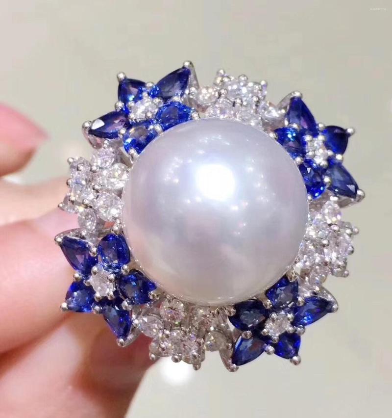 Cluster Rings D402 Pearl Ring Fine Jewelry 925 Sterling Silver Natural Round 12-13mm Fresh Water White Pearls For Women Presents
Cluster Rings D402 Pearl Ring Fine Jewelry 925 Sterling Silver Natural Round 12-13mm Fresh Water White Pearls For Women Presents