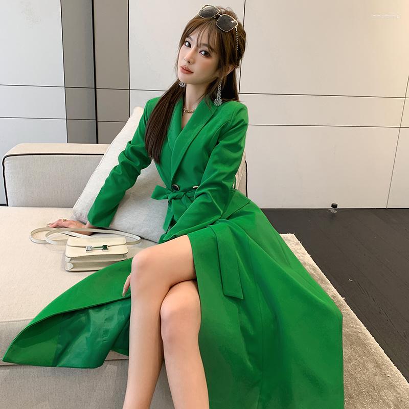 Women' Trench Coats Double Breasted Green Windbreaker Women' 2023 Spring Mid Length Style Over Knee Loose Korean Coat
Women' Trench Coats Double Breasted Green Windbreaker Women' 2023 Spring Mid Length Style Over Knee Loose Korean Coat