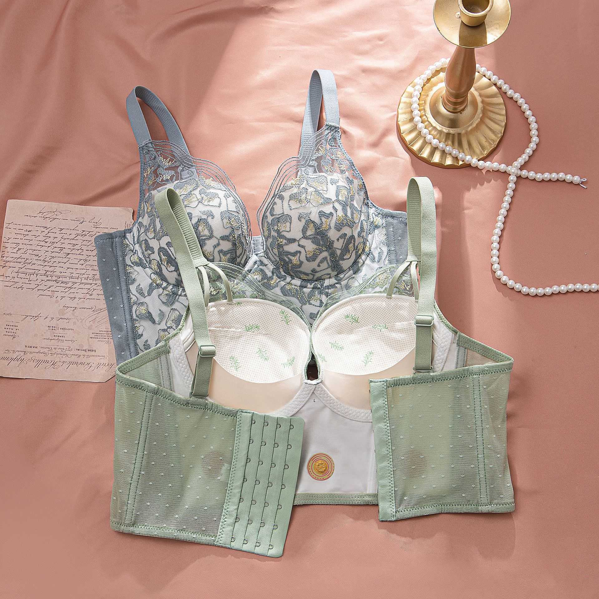 Women's Sexy Set Bras Sets Adjustable Embroidery Lace in Waistcoat Theater Sexy Steel Ring No Trace Small Cht Gathered Side Breast Bra Underwear Women, Matcha green
Women's Sexy Set Bras Sets Adjustable Embroidery Lace in Waistcoat Theater Sexy Steel Ring No Trace Small Cht Gathered Side Breast Bra Underwear Women, Matcha green
