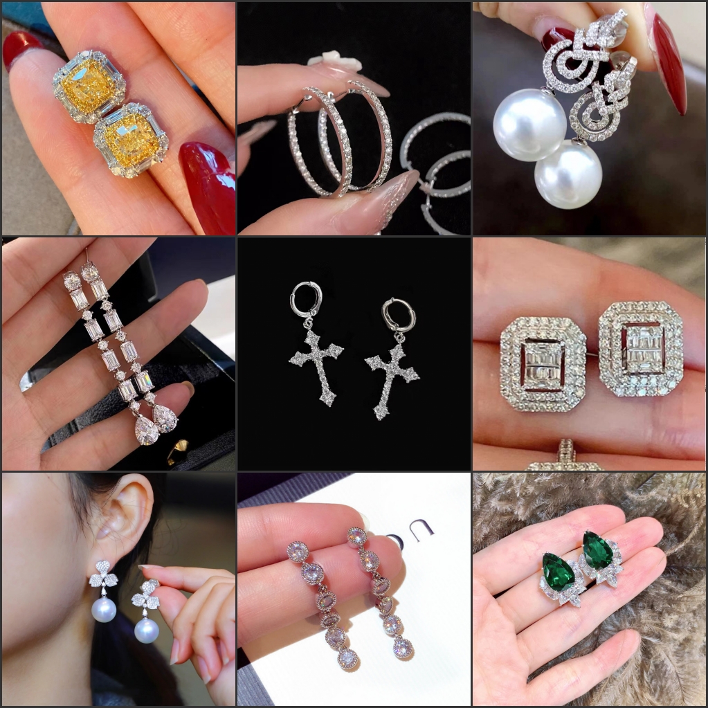 46 styleTrendy Real 925 Silver Lab Moonstone Stud Earring Party Wedding Earrings for Women men Charm Engagement Jewelry Other Gift