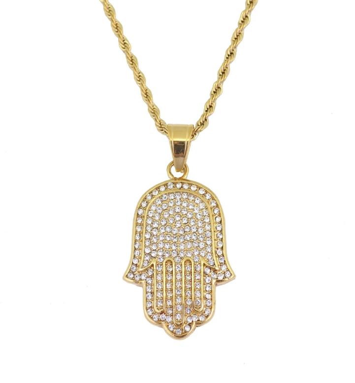 hip hop Hamsa diamonds pendant necklaces for men women Hand of Fatima Amulet Ethnic luxury necklace Stainless steel Cuban chains j2255573
hip hop Hamsa diamonds pendant necklaces for men women Hand of Fatima Amulet Ethnic luxury necklace Stainless steel Cuban chains j2255573