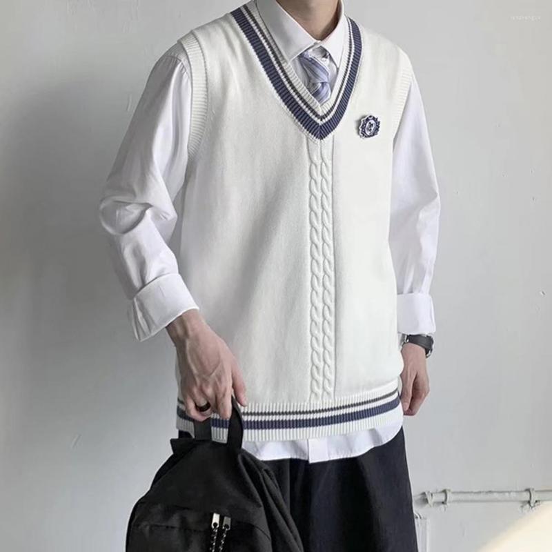 Men's Vests Comfortable Classic Men Patchwork Color Vest Couple Soft Knitwear Youthful Knitted Waistcoat Thick For School, White
Men's Vests Comfortable Classic Men Patchwork Color Vest Couple Soft Knitwear Youthful Knitted Waistcoat Thick For School, White