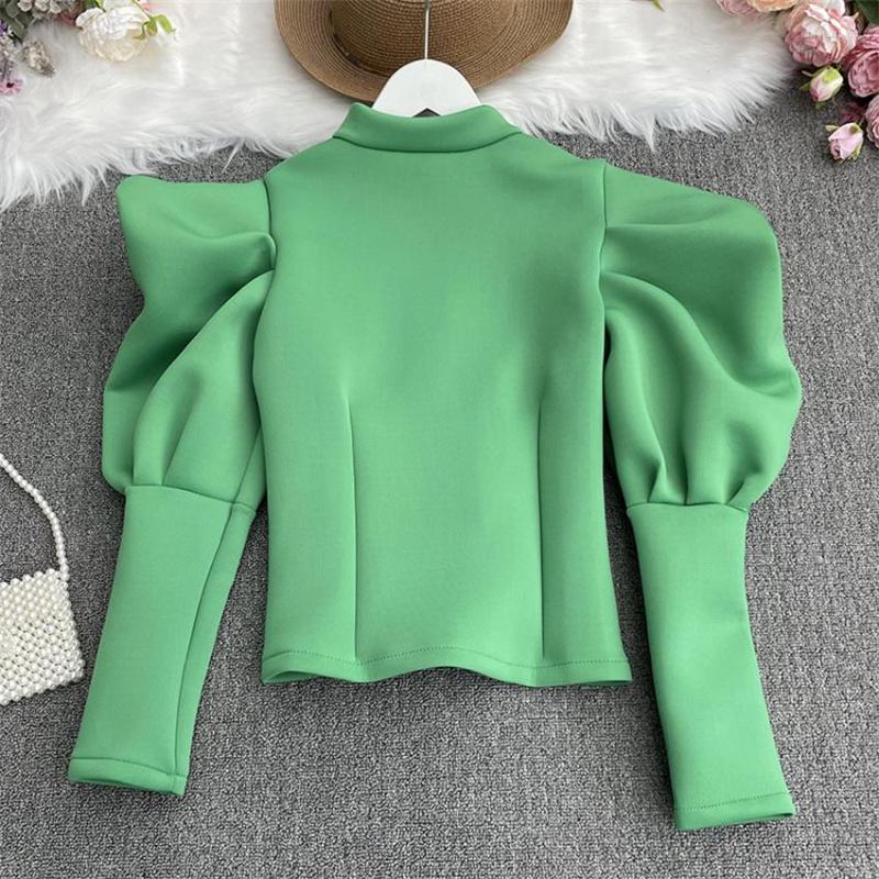 Women's Blouses Gowyimmes 2022 Autumn Blouse Vintage Lady Short Solid Shirt Winter Slim Women Long Sleeve Blusas Basic Crop Tops Bottmings, Green
Women's Blouses Gowyimmes 2022 Autumn Blouse Vintage Lady Short Solid Shirt Winter Slim Women Long Sleeve Blusas Basic Crop Tops Bottmings, Green