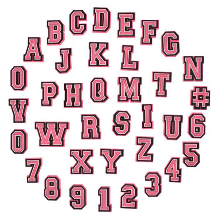 DIY custom English letter garden shoe charms pvc pink soft rubber decoration buckle for clog bracelet wristband charm
