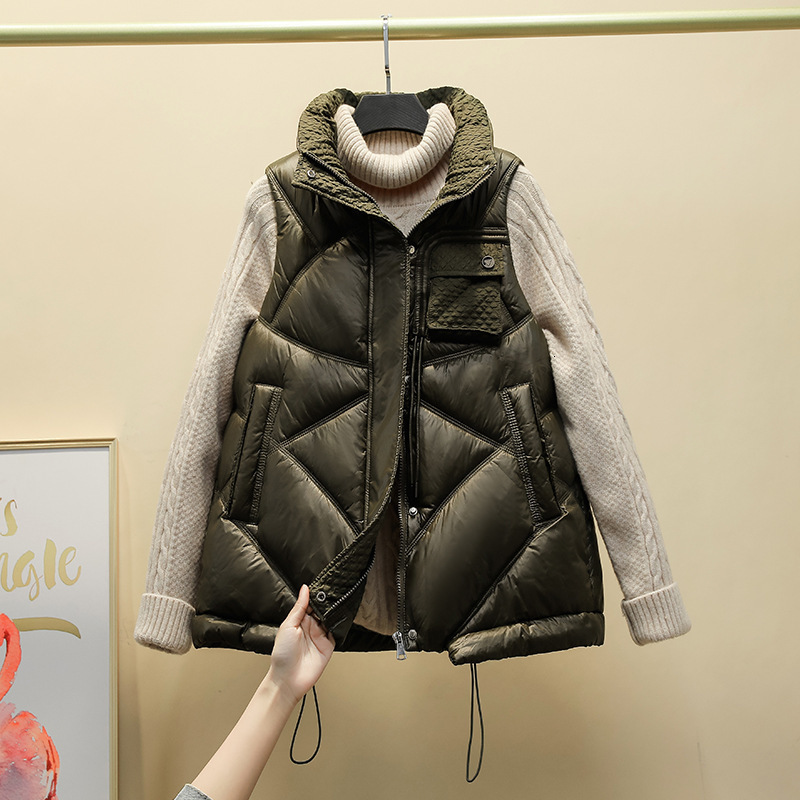 Women's Vests Winter Vest Women Jacket Waistcoat Mujer Chaqueta Loose Warm Ladies Vest Jacket Thick Sleeveless Down Cotton Vest Female 221202, Khaki
Women's Vests Winter Vest Women Jacket Waistcoat Mujer Chaqueta Loose Warm Ladies Vest Jacket Thick Sleeveless Down Cotton Vest Female 221202, Khaki