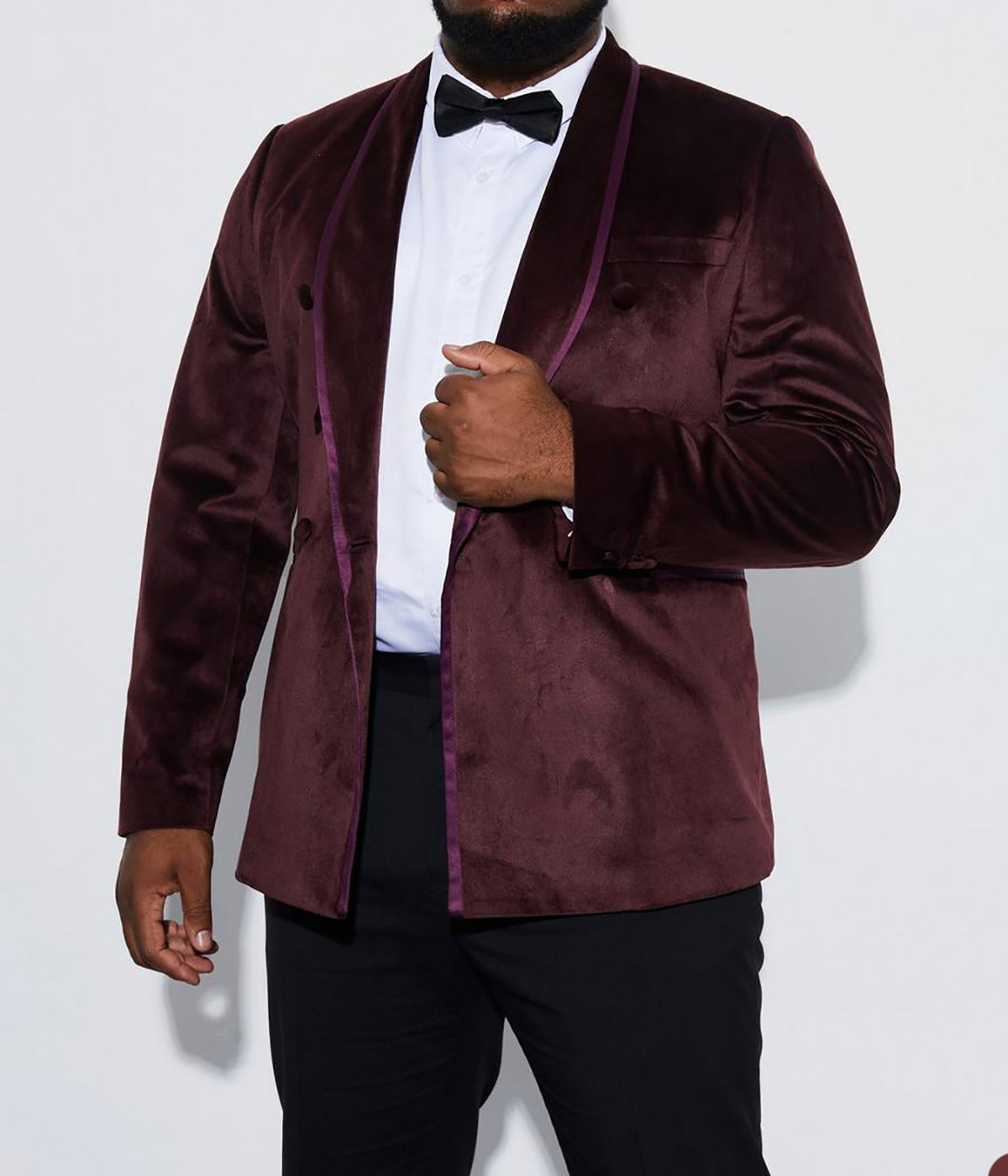 One Piece Handsome Wedding Tuxedos Men Suits Solid Color Modern Formal Velvet Jacket Three-Button Customized Fit Notched Lapel Plus Size One Coat