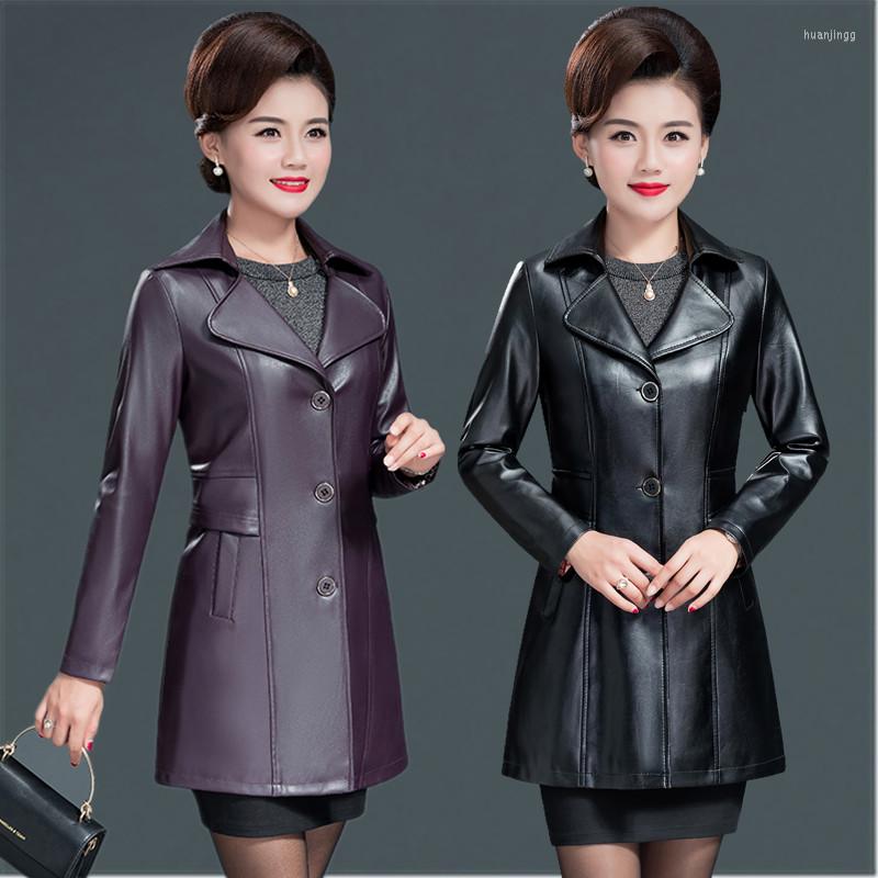 Women's Leather Fashion Middle-aged Women's Autumn And Winter Long Slim Large Size Jacket Thick Mother's PU, Black
Women's Leather Fashion Middle-aged Women's Autumn And Winter Long Slim Large Size Jacket Thick Mother's PU, Black