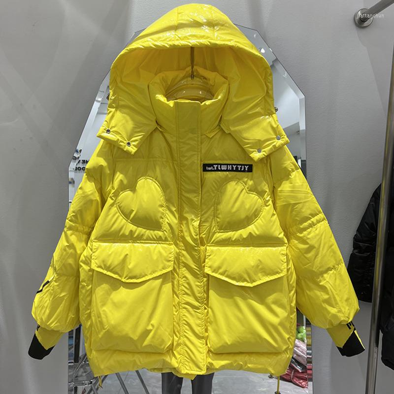 Women's Trench Coats Korean Fashion Winter Short Jacket Women Waterproof Shiny Candy-Colored White Duck Down Coat Female Loose Hooded Parker, Black
Women's Trench Coats Korean Fashion Winter Short Jacket Women Waterproof Shiny Candy-Colored White Duck Down Coat Female Loose Hooded Parker, Black