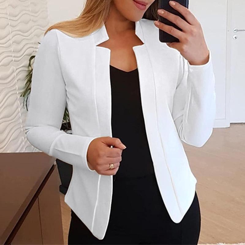 Women' Suits Women Casual Solid Long Sleeve Open Front Notched Collar Suit Cardigan Office Ladies Daily Work Professional Coat Shirt, White
Women' Suits Women Casual Solid Long Sleeve Open Front Notched Collar Suit Cardigan Office Ladies Daily Work Professional Coat Shirt, White
