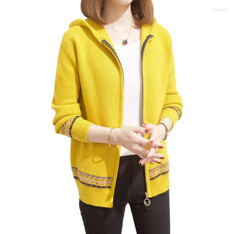 Women' Knits Women Knitting Sweater 2022 Autumn Female Hooded Cardigan Ladies Zipper Basic Coat Fashion Top 4XL, Yellow
Women' Knits Women Knitting Sweater 2022 Autumn Female Hooded Cardigan Ladies Zipper Basic Coat Fashion Top 4XL, Yellow
