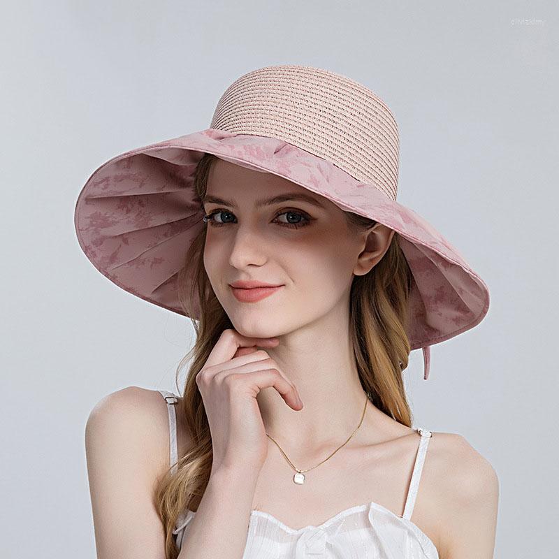 Wide Brim Hats Summer Women Tie Dye Sun UV Protection Bucket Hat For Female Bowknot Foldable Beach Caps Fashion Straw Visor, Black
Wide Brim Hats Summer Women Tie Dye Sun UV Protection Bucket Hat For Female Bowknot Foldable Beach Caps Fashion Straw Visor, Black