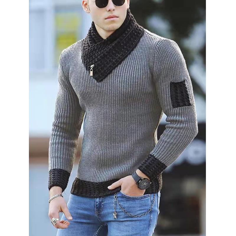 Men' Sweaters Fashion Winter Sweater Casual Slim Knitting Men Pullover Long Sleeve Stitching Color Tops Scarf Turtleneck Neck Clothing, Black
Men' Sweaters Fashion Winter Sweater Casual Slim Knitting Men Pullover Long Sleeve Stitching Color Tops Scarf Turtleneck Neck Clothing, Black