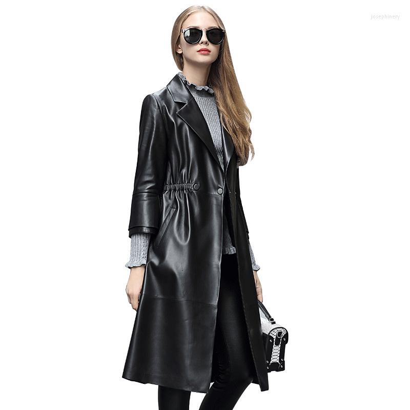 Women's Leather Genuine Jacket Women Long Sheepskin Coat Slim Real Jackets Windbreaker Kurtki Damskie F19BM19010, Black
Women's Leather Genuine Jacket Women Long Sheepskin Coat Slim Real Jackets Windbreaker Kurtki Damskie F19BM19010, Black