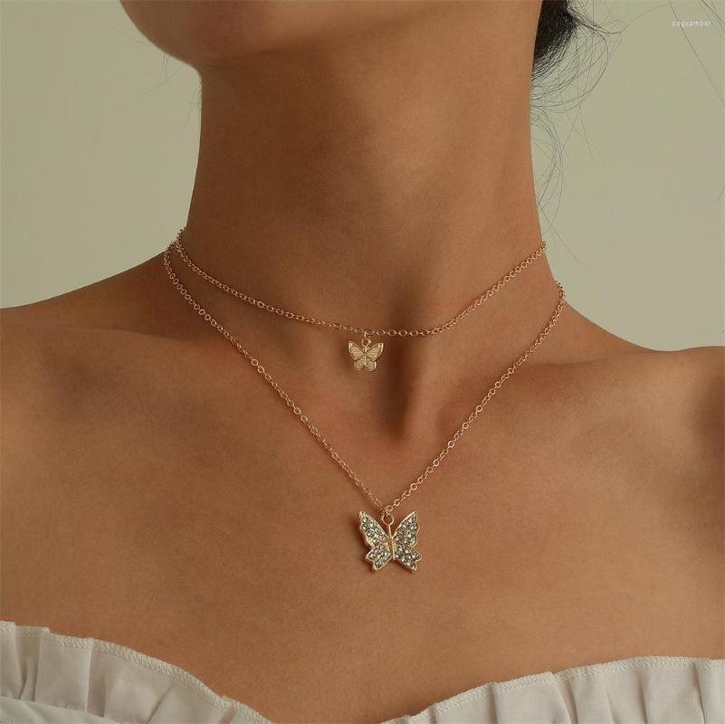 Chains Fashion Double-layer Full Diamond Butterfly Pendant Necklace Women's Personality Trend Simple Gift Jewelry
Chains Fashion Double-layer Full Diamond Butterfly Pendant Necklace Women's Personality Trend Simple Gift Jewelry