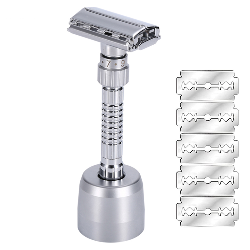 Electric Shavers Adjustable Double Edge Shaving Safety Razor Shaver Blades Zinc Alloy Chrome Razors With 221203