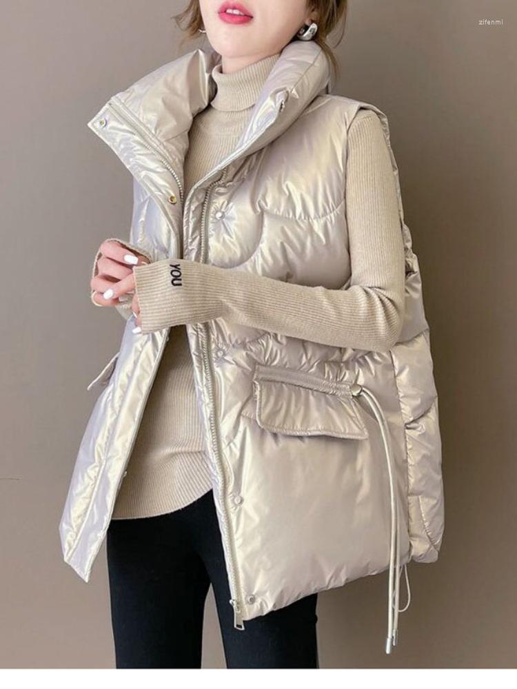 Women's Vests Autumn Winter Puffer Jacket Vest Women Casual Loose Sleeveless Stand Collar Short Parkas Mujer Female Korean Oversized, Beige
Women's Vests Autumn Winter Puffer Jacket Vest Women Casual Loose Sleeveless Stand Collar Short Parkas Mujer Female Korean Oversized, Beige