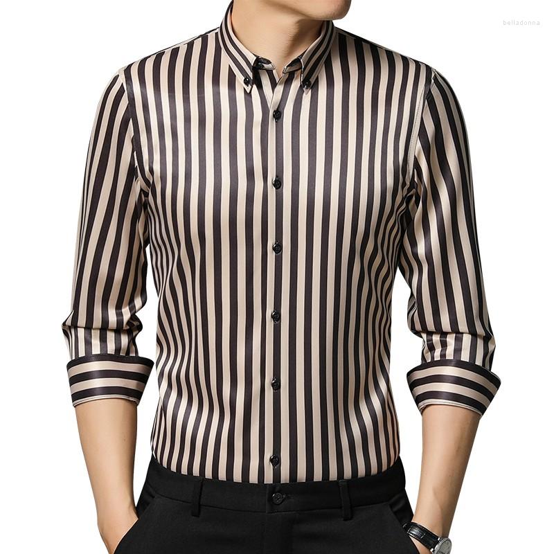 Men's Casual Shirts Non-iron Elastic Stretchy Silky Striped Shirt Without Pocket Long Sleeve Comfortable Standard Fit Wrinkle Free
Men's Casual Shirts Non-iron Elastic Stretchy Silky Striped Shirt Without Pocket Long Sleeve Comfortable Standard Fit Wrinkle Free