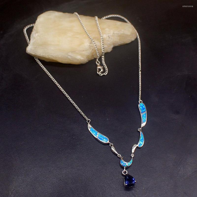 Chains Hermosa Jewelry Gemstone Natural Blue Opal Teardrop Sapphire Silver Color Pendant Necklace For Women Girls Gifts 50cm 20224571
Chains Hermosa Jewelry Gemstone Natural Blue Opal Teardrop Sapphire Silver Color Pendant Necklace For Women Girls Gifts 50cm 20224571