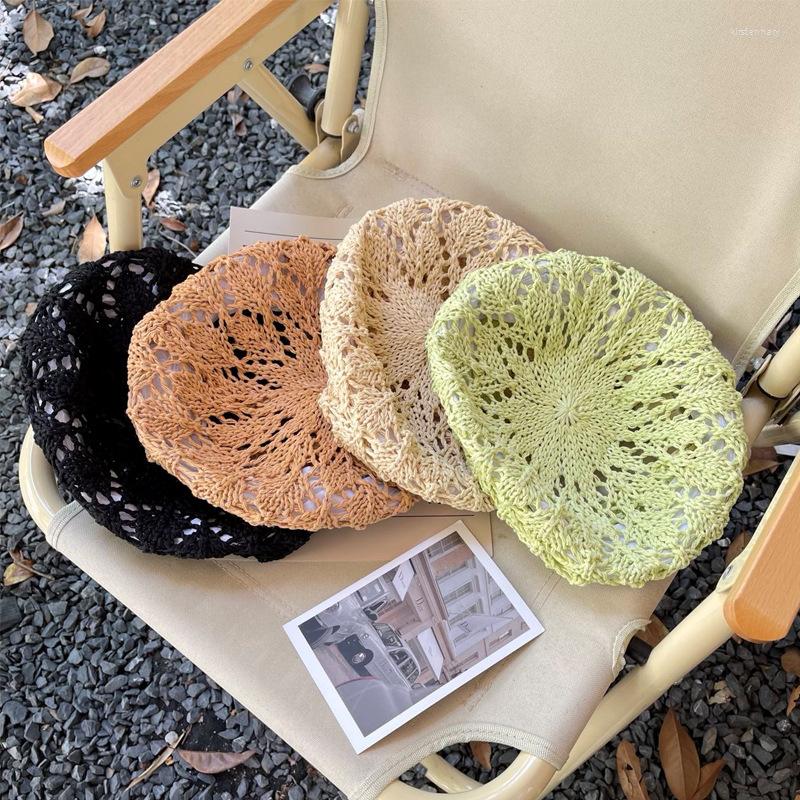 Berets Summer Hollow Hook Flower Beret Cap Women Korean Version Breathable Literature And Art Leisure Dome Straw Woven Painter Hat, Black
Berets Summer Hollow Hook Flower Beret Cap Women Korean Version Breathable Literature And Art Leisure Dome Straw Woven Painter Hat, Black