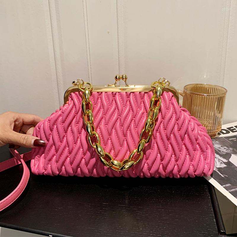Evening Bags 2022 Famouse Brand Women Thick Chain Handbag And Purses Designer Lady Pleated Shell Clip Clutch Pink Green Crossbody Bag, Black
Evening Bags 2022 Famouse Brand Women Thick Chain Handbag And Purses Designer Lady Pleated Shell Clip Clutch Pink Green Crossbody Bag, Black