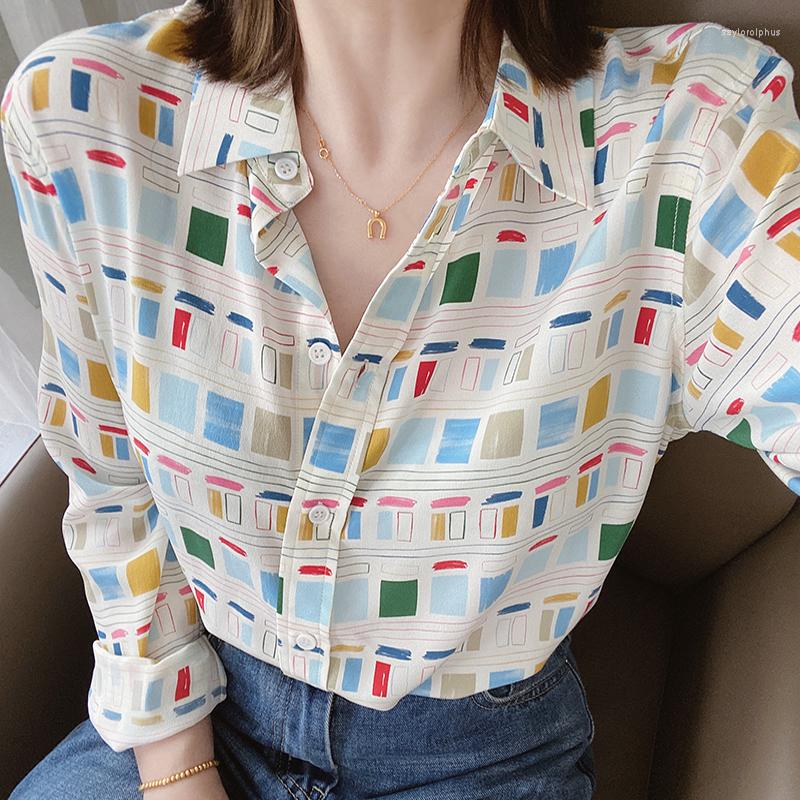 Women's Blouses Stained Glass Real Silk Women Long Sleeve Printing No Pocket, Beige
Women's Blouses Stained Glass Real Silk Women Long Sleeve Printing No Pocket, Beige