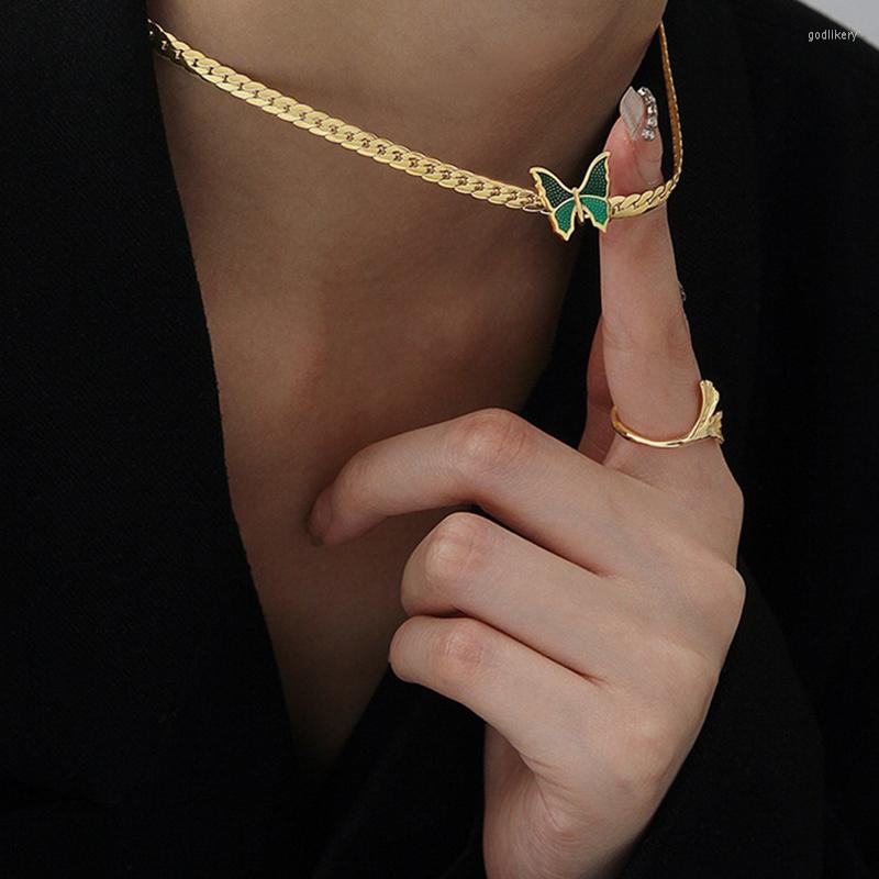 Choker Retro Green Butterfly Necklace Luxury Titanium Steel Miami Cuban Link Clavicle Waterproof Jewelry For Women
Choker Retro Green Butterfly Necklace Luxury Titanium Steel Miami Cuban Link Clavicle Waterproof Jewelry For Women