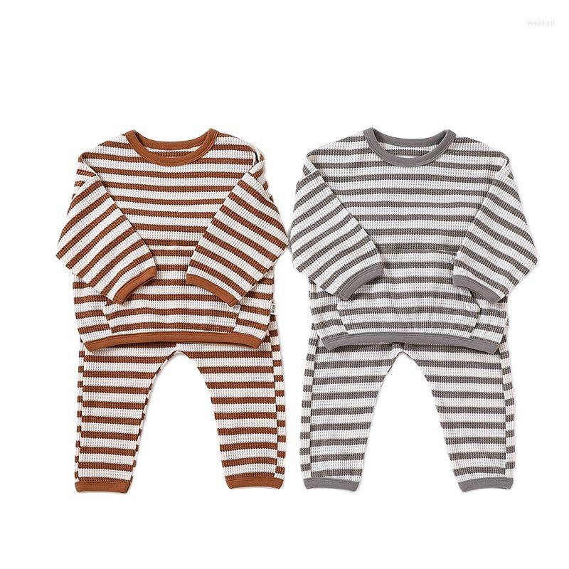 Clothing Sets Autumn Baby Boy Clothes Infants Girls Long Sleeve Striped Pocket Waffle Sweatshirt Pants Two Piece Home Casual Suits, Set1
Clothing Sets Autumn Baby Boy Clothes Infants Girls Long Sleeve Striped Pocket Waffle Sweatshirt Pants Two Piece Home Casual Suits, Set1