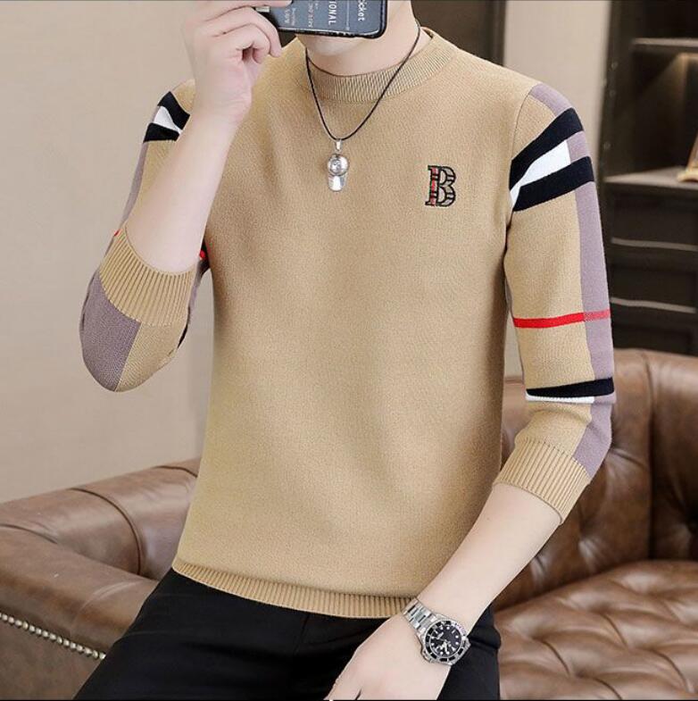 Brand Warm Sweater Pullover Men Clothes Autumn Winter New Fashion Half Turtleneck Arm plaid Knitwear Jumper Bottoming shirt pullover, Customize
Brand Warm Sweater Pullover Men Clothes Autumn Winter New Fashion Half Turtleneck Arm plaid Knitwear Jumper Bottoming shirt pullover, Customize