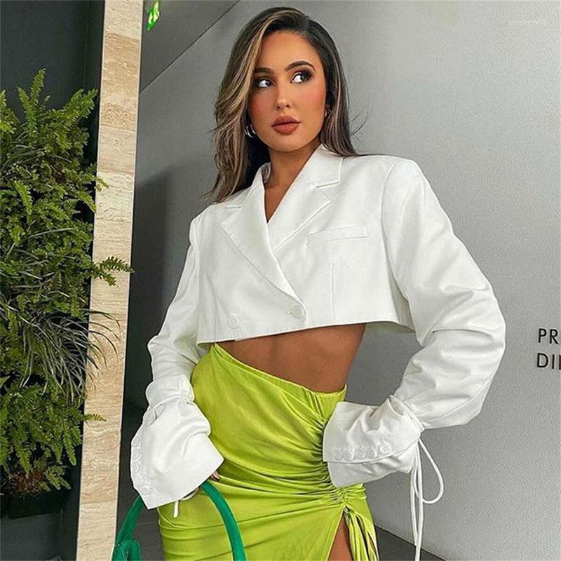 Women' Suits Elegant Turndown Collar Short Jackets For Women Chic Bandage Long Sleeve Button Suit Spring Folds Clothes 2022, White
Women' Suits Elegant Turndown Collar Short Jackets For Women Chic Bandage Long Sleeve Button Suit Spring Folds Clothes 2022, White
